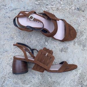 Uterque Brown Suede Sandals